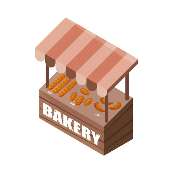 Fresh Bakery Stall Composition — Stock Vector