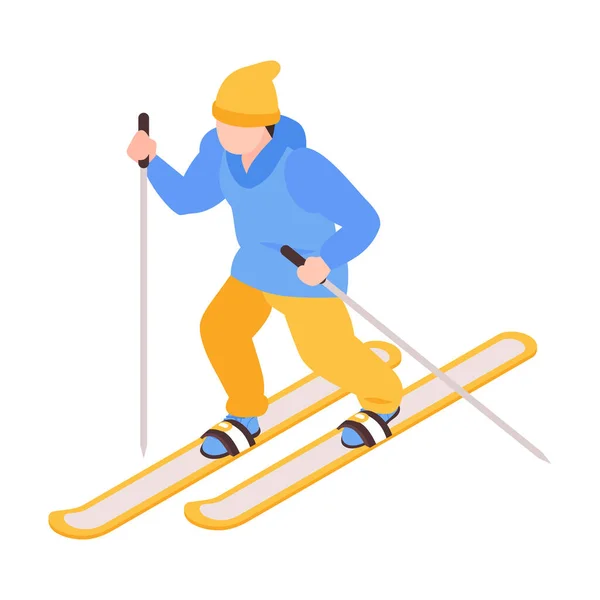 Boy Doing Skiing Composition — Vetor de Stock