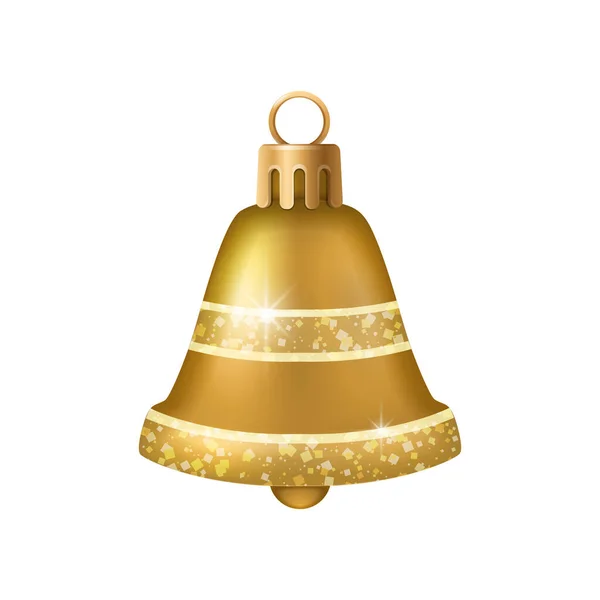 Golden Bell Ornament Composition — Vetor de Stock