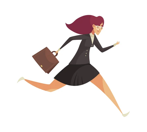 Running Business Lady Composition — Stock Vector