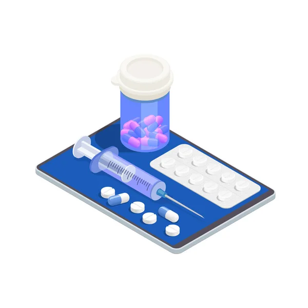 Composizione della medicina digitale della compressa — Vettoriale Stock