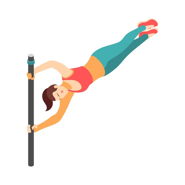 Pole Workout Exercise Composition — Vettoriale Stock