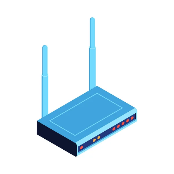 Isometric Wireless Router Composition — Stockový vektor