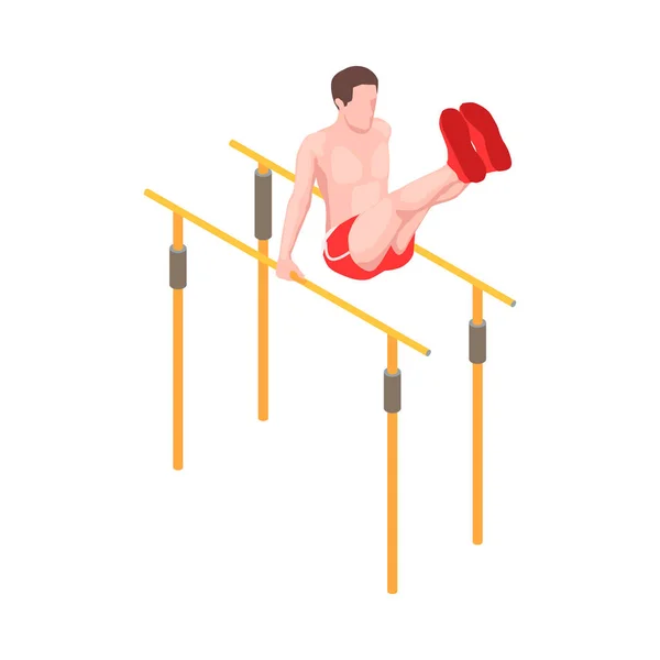 Parallel Bars Athlete Composition — Vetor de Stock