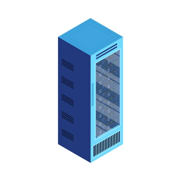 Komposisi Rack Server Isometrik - Stok Vektor