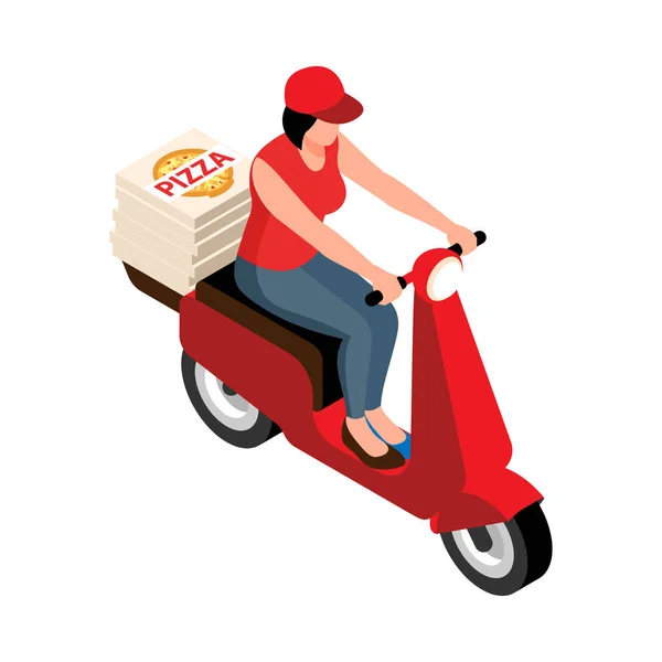 Pizza Delivery Girl Composition — Stockvektor
