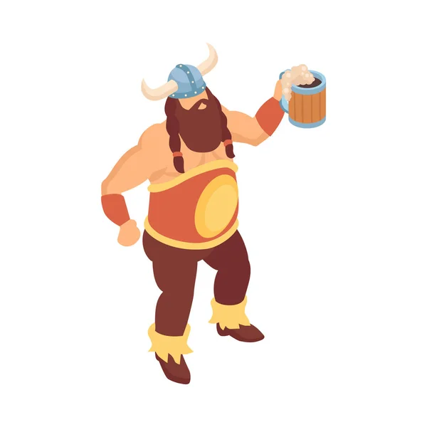 Composição de cerveja Viking gorda —  Vetores de Stock