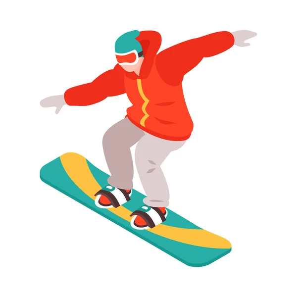 Child On Snowboard Composition — Stock vektor