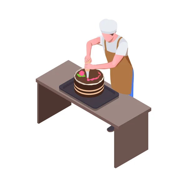 Postre Cocinero Profesión Composición — Vector de stock