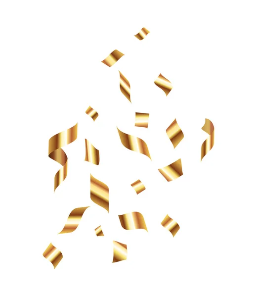 Golden Serpentine Confetti Composition — Stock Vector