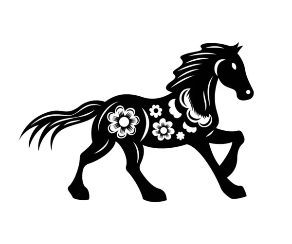 Kinesisk Zodiac Horse Sammansättning — Stock vektor