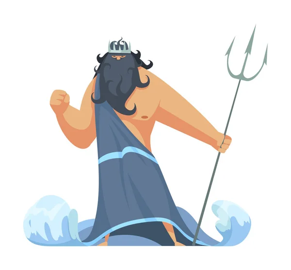 Antico Dio Composizione di Poseidone — Vettoriale Stock