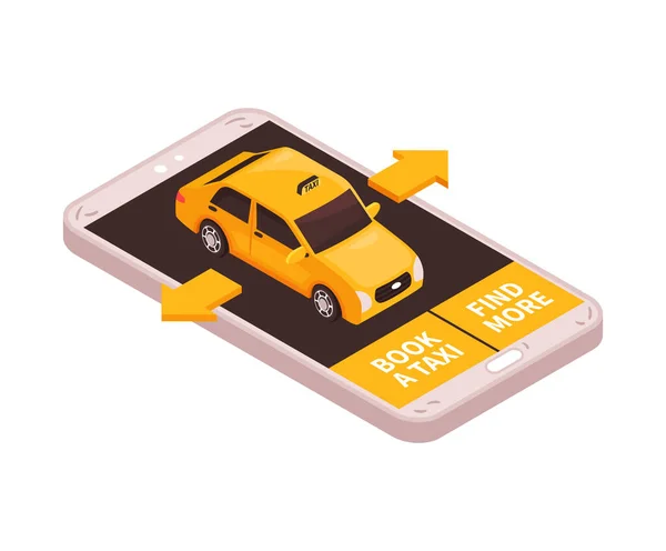 Smartphone Taxi Cab Composition — Vetor de Stock