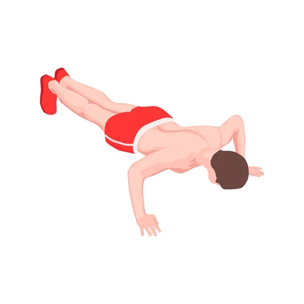 Push Up Workout Composition — Vettoriale Stock