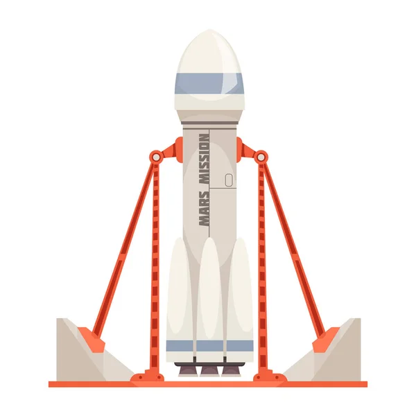 Mars Mission Rocket Sammansättning — Stock vektor