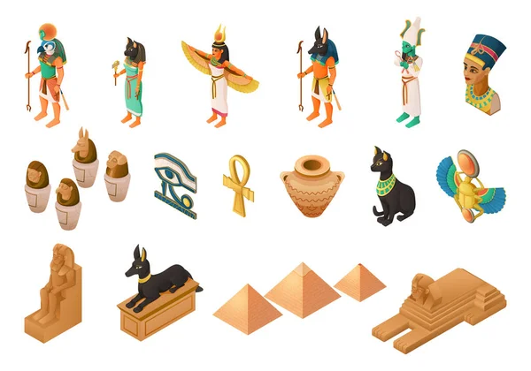 Egipto Set isométrico — Vector de stock