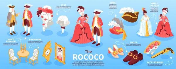 Rococo Isometric Infographics Layout — стоковий вектор