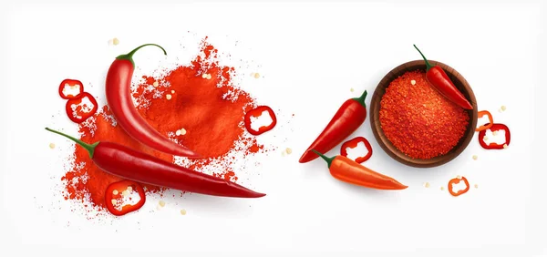 Hot Red Paprica Set — Vetor de Stock