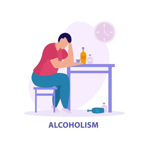 Composición del trastorno mental por alcoholismo — Vector de stock