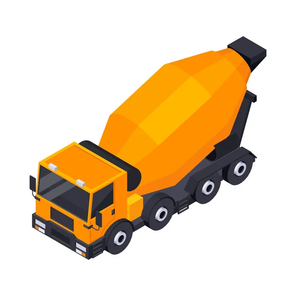 Concrete Truck Isometric Composition — стоковый вектор