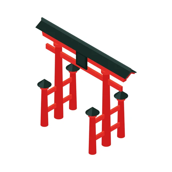 Japanse Torri Poort Samenstelling — Stockvector