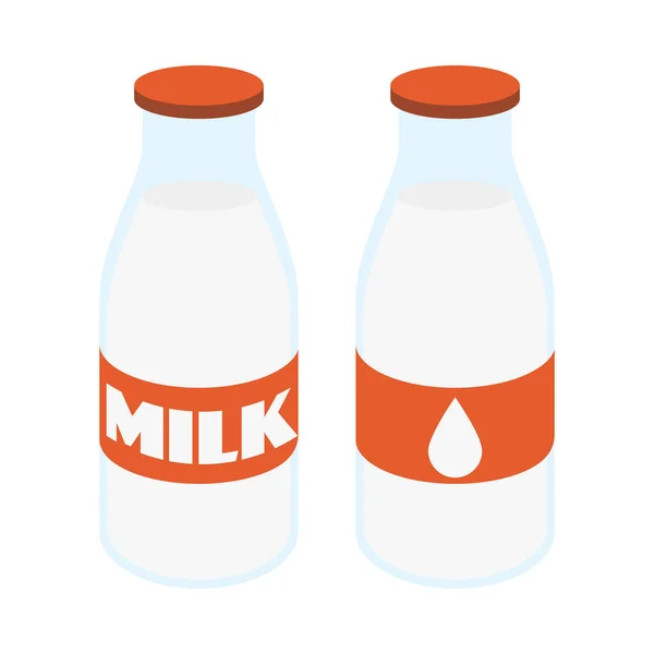 Farmers Milk Bottles Composition — Stock Vector