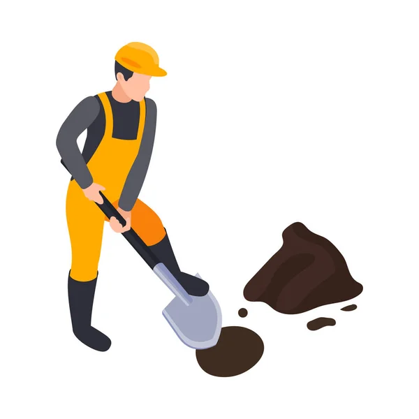 Road Builder Digging Composition — Image vectorielle