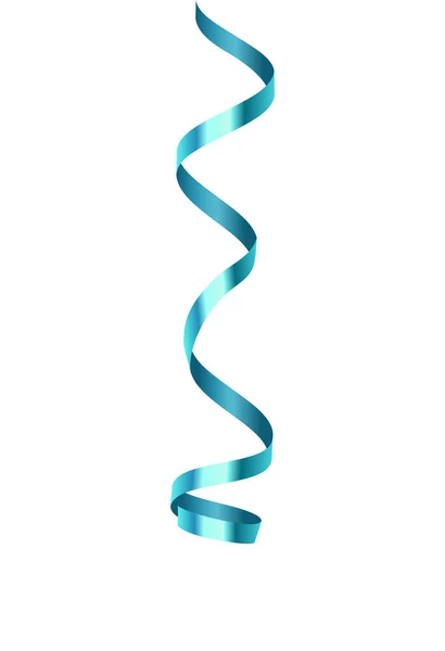 Curled Blue Ribbon Composition — Stockvektor