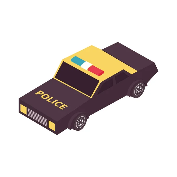 Police Car Isometric Composition — Stock Vector