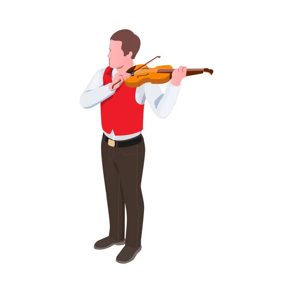 Violin Player Isometric Composition — ストックベクタ