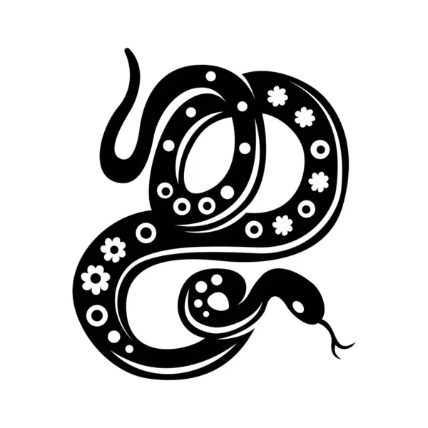 Composición de serpiente de zodíaco chino — Vector de stock