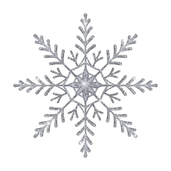 Срібний сніжинковий орнамент Композиція — стоковий вектор