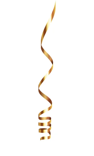 Gold Curly Ribbon Composition — Stock Vector