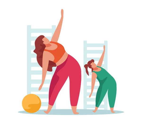 Motherhood Fitness Exercises Composition — Stockový vektor