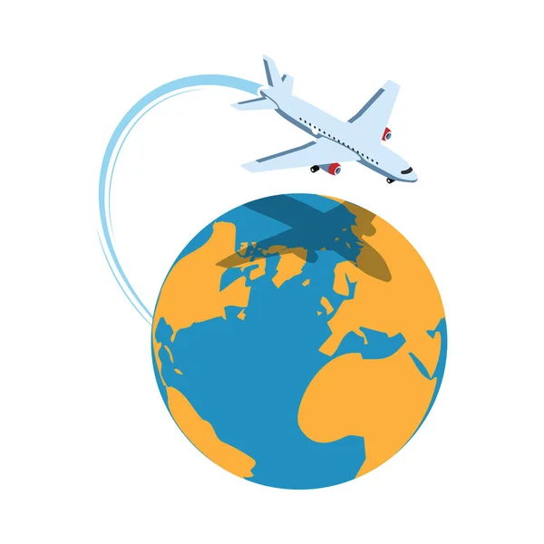 Air Travel Worldwide Composition — Stock Vector
