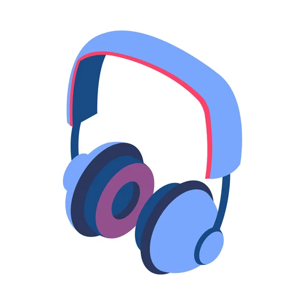 Isometric Gaming Headphones Composition — Vetor de Stock