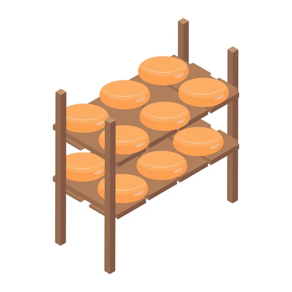 Kaas op planken Samenstelling — Stockvector