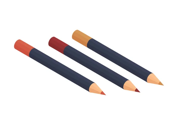 线型铅笔等距组合 — 图库矢量图片