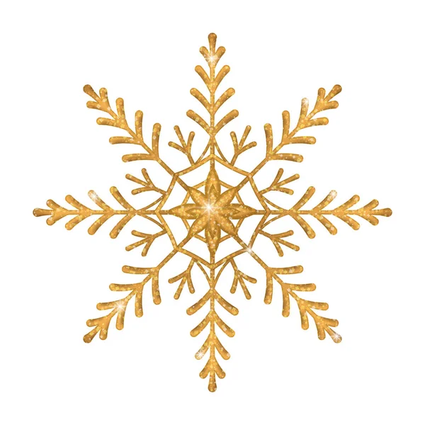 Gouden Sneeuwvlok Ornament samenstelling — Stockvector