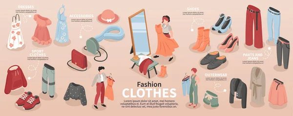 Moda ubrania Infografika — Wektor stockowy