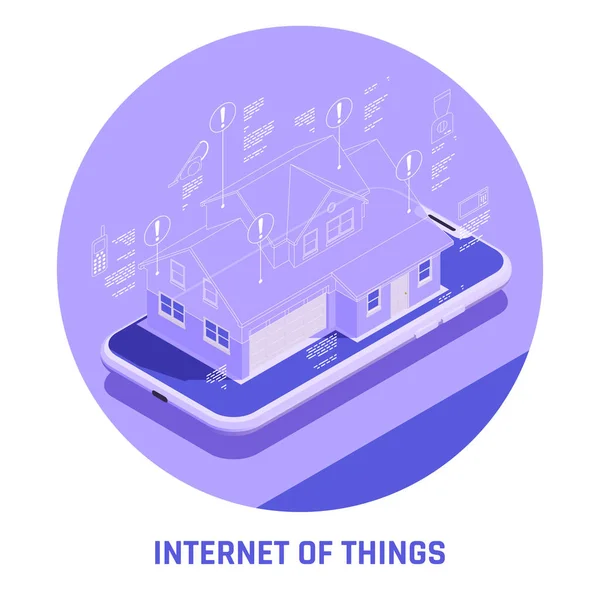 Composizione colorata isometrica IOT — Vettoriale Stock