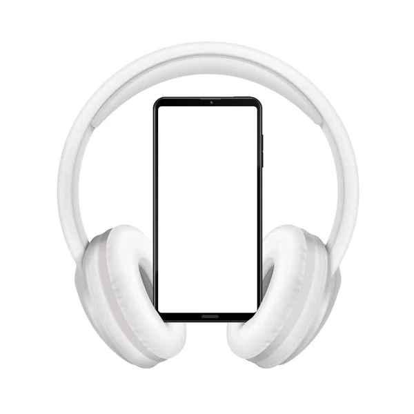 Akıllı Telefon Kablosuz Kulaklık Kompozisyonu — Stok Vektör