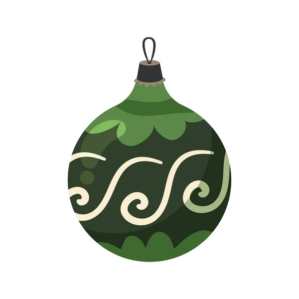 Composición verde bola de Navidad — Vector de stock