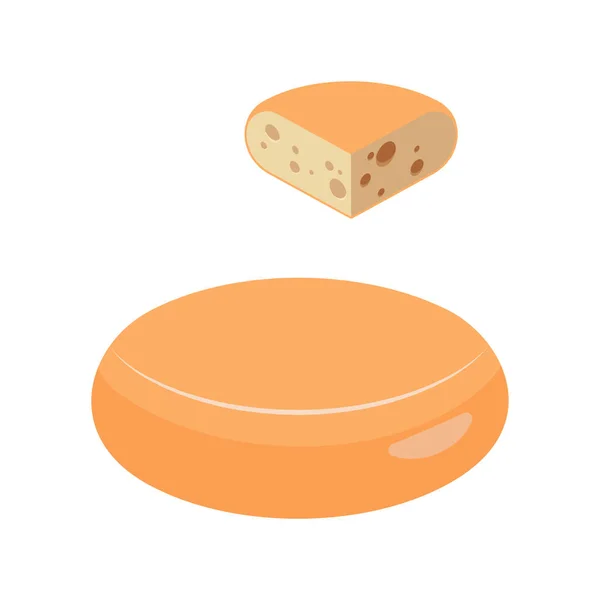 Composición de rebanadas de queso gourmet — Vector de stock
