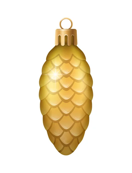 Composição de ornamento de cone dourado — Vetor de Stock