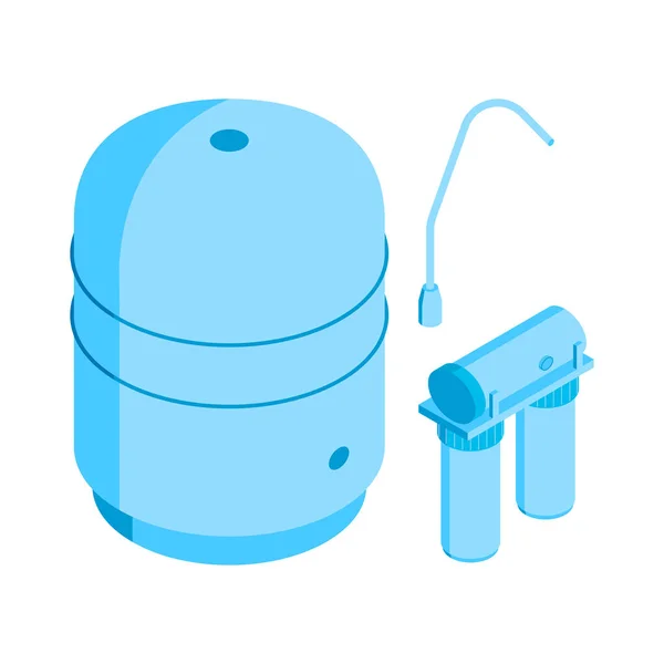 Composição de filtro de torneira de água —  Vetores de Stock