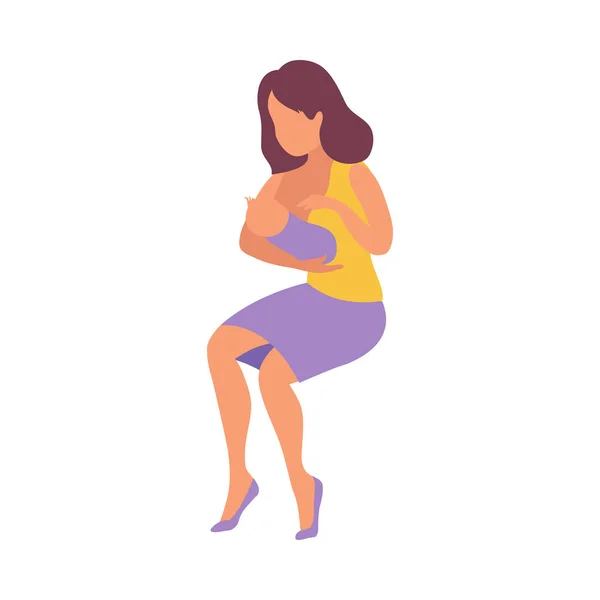 Breastfeeding Isometric Icon — Stock Vector