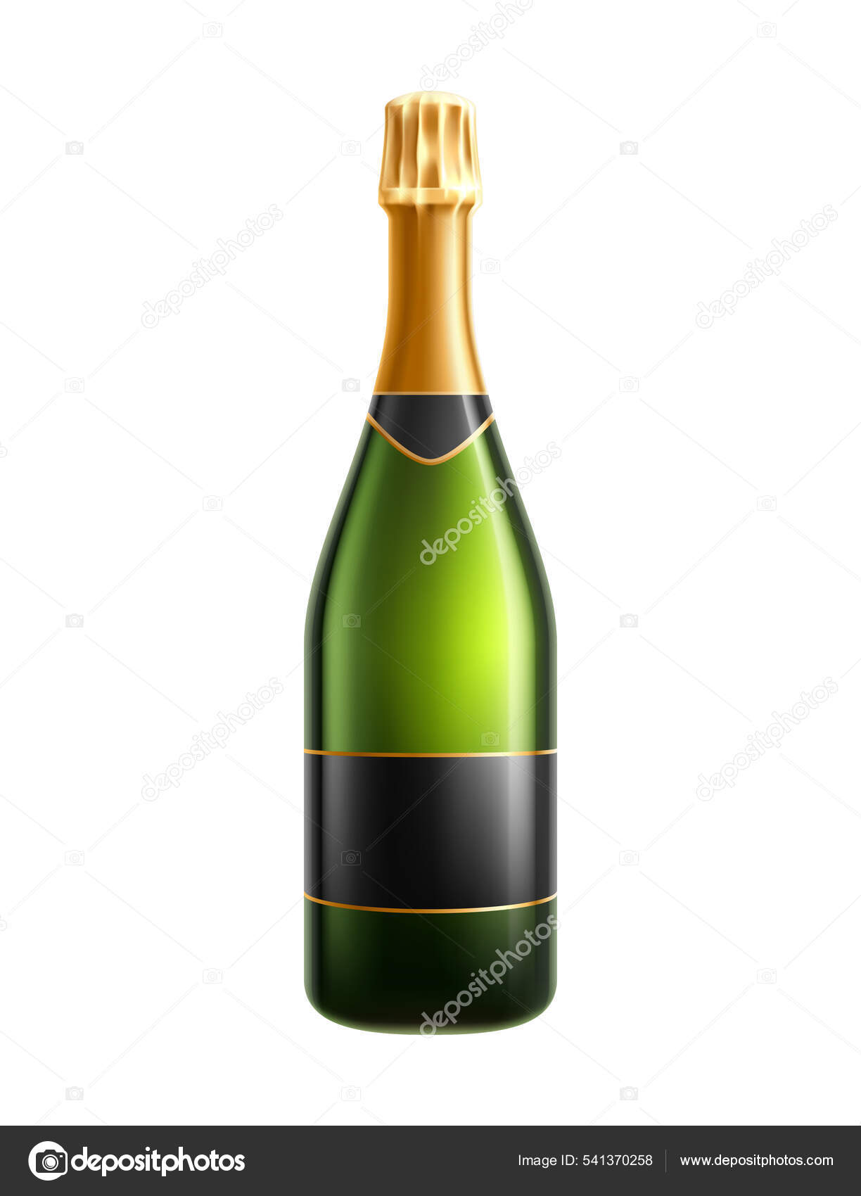 Champagne Bottle Illustration Stock Vector by ©macrovector 541370258