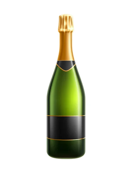 Láhev šampaňského ilustrace — Stockový vektor