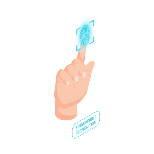 Icona impronta digitale biometrica — Vettoriale Stock